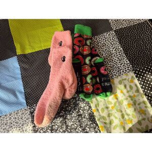 #111 - Donut Christmas and Cat Sock Bundle